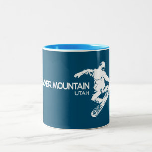 Tasse 2 Couleurs Station de ski Beaver Mountain Utah Snowboardeur