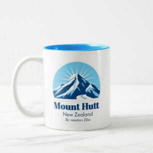 Tasse 2 Couleurs Station de ski de Mount Hutt Nouvelle-Zélande souv