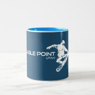 Tasse 2 Couleurs Station de ski Eagle Point Utah Snowboardeur