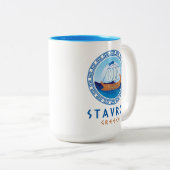 Tasse 2 Couleurs Stavros, Grèce Conception de navires grecs (Devant droit)