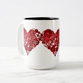 Tasse 2 Couleurs Steampunk Red Gears Heart (Devant gauche)