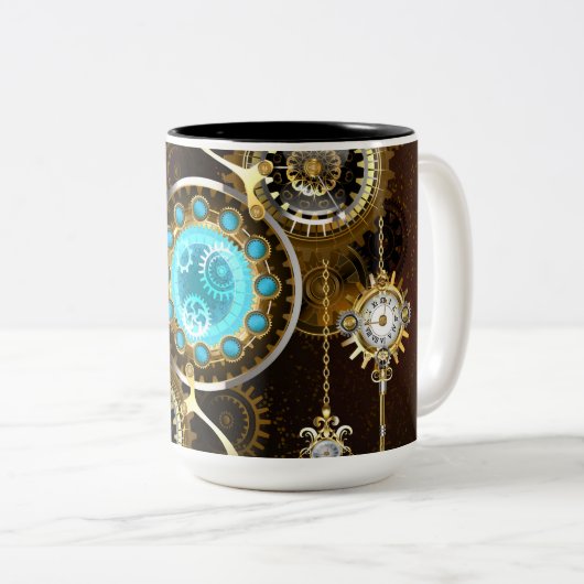 Tasse 2 Couleurs Steampunk Rusty Background (Devant droit)