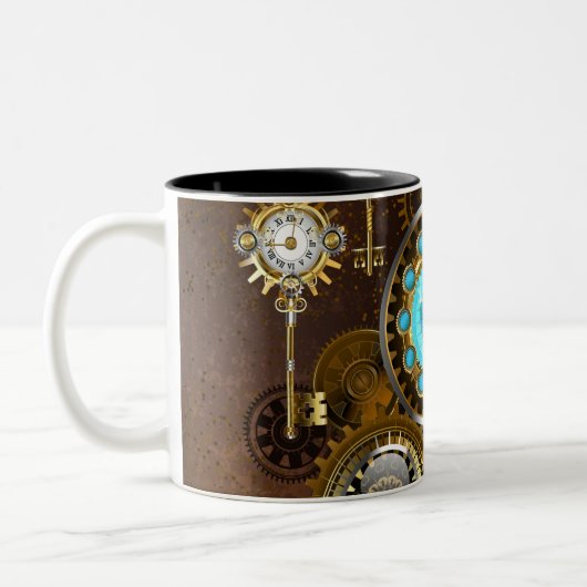 Tasse 2 Couleurs Steampunk Rusty Background (Gauche)