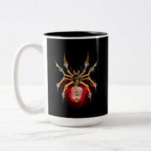 Tasse 2 Couleurs Steampunk spider on black