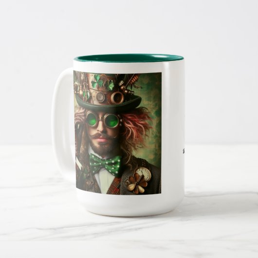Tasse 2 Couleurs Steampunk St Patrick (Devant gauche)