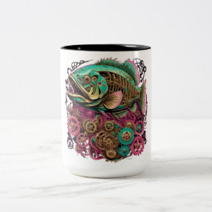 Tasse 2 Couleurs Steampunk Style Fish Coffee Coupe