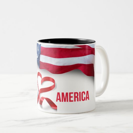 Tasse 2 Couleurs Stein commémoratif du président Donald Trump (Devant droit)