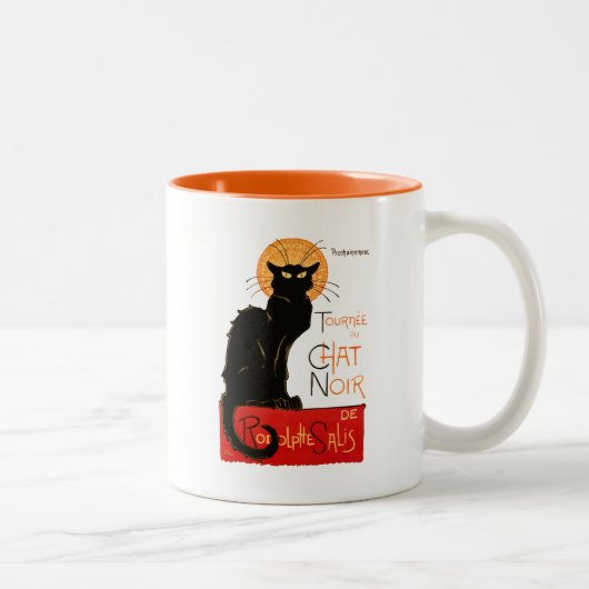 Tasse 2 Couleurs Steinlen Chat Noir Classique Art Français (Droit)