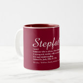 Tasse 2 Couleurs Stepfather, Stepdad Définition Script Bourgogne Am (Devant gauche)