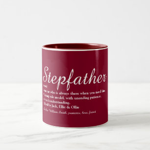 Tasse 2 Couleurs Stepfather, Stepdad Définition Script Bourgogne Am