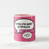 Tasse 2 Couleurs Stepmaman, Stepmère, Bonus Mom 4 Photo Fun Pink (Centre)