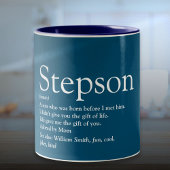 Tasse 2 Couleurs Stepson Typographique Fun Blue