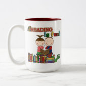 Tasse 2 Couleurs Stick Figure Kids Reading is Fun (Gauche)