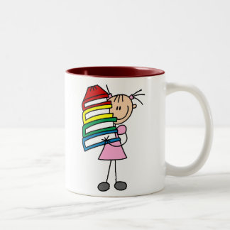 Tasse 2 Couleurs Stick Girl with Books
