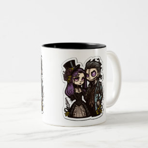 Tasse 2 Couleurs Sticker en deux tonalités de dessin gothique, 11