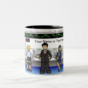 Tasse 2 Couleurs Stock Broker - Dessin masculin par PrintedPerfecti