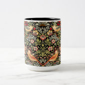 Tasse 2 Couleurs Strawberry Thief arrière - plan noir William Morri (Centre)