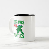 Tasse 2 Couleurs Straws Kill Turtles (Devant gauche)