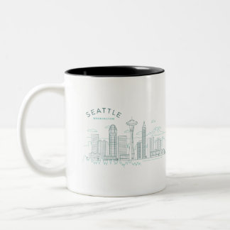 Tasse 2 Couleurs Stroke Skyline de Seattle