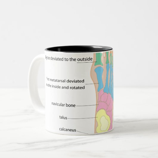 Tasse 2 Couleurs Structure du pied humain (Devant gauche)