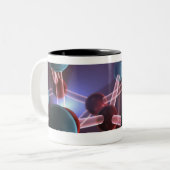 Tasse 2 Couleurs Structure moléculaire de caféine (Devant gauche)