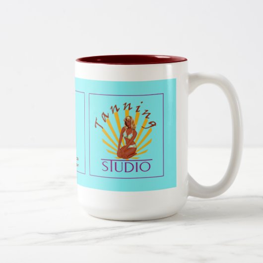 Tasse 2 Couleurs Studio De Tannage - Mug, Coupe (Droit)