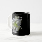 Tasse 2 Couleurs Stunning White Lily Fractal Art Black (Devant gauche)