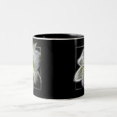 Tasse 2 Couleurs Stunning White Lily Fractal Art Black (Centre)