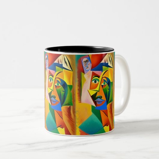 Tasse 2 Couleurs Style Abstrait de cubisme (Devant droit)