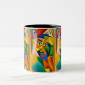 Tasse 2 Couleurs Style Abstrait de cubisme (Centre)