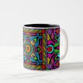 Tasse 2 Couleurs Style Bohème Vitrail (Devant droit)