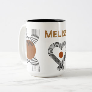 Tasse 2 Couleurs style boho esthétique motif géométrique coloré