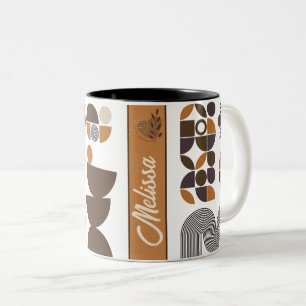 Tasse 2 Couleurs style boho rétro coloré motif géométrique