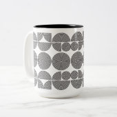 Tasse 2 Couleurs style boho retro moderne noir motif géométrique (Devant gauche)