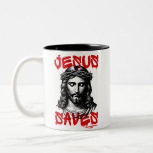 Tasse 2 Couleurs Style de graffiti Jesus Saves