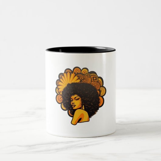 Tasse 2 Couleurs Style rétro Afro Black Woman (Centre)