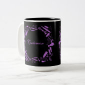 Tasse 2 Couleurs Stylo Cheveux Noir Et Rose (Devant gauche)
