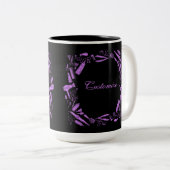 Tasse 2 Couleurs Stylo Cheveux Noir Et Rose (Devant droit)