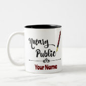 Tasse 2 Couleurs Stylo d'encre Notaire Public Bourgogne Nom Customi (Gauche)