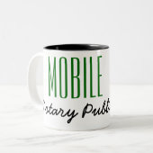 Tasse 2 Couleurs Stylo Publique Notaire Mobile Personnalisable (Devant gauche)