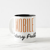Tasse 2 Couleurs Stylo Publique Notaire Mobile Personnalisable (Devant gauche)
