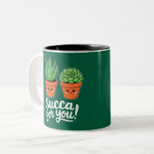 Tasse 2 Couleurs Succa For You – Cute Succulent Pun (Devant gauche)