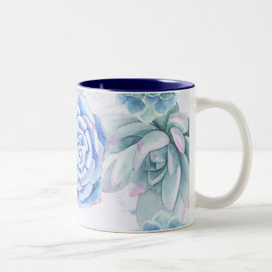 Tasse 2 Couleurs Succulentes Moderne Chic Marbre Fête Jardin Floral