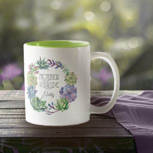 Tasse 2 Couleurs Succulents Wreath Mère de la mariée ID517