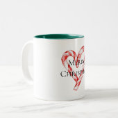 Tasse 2 Couleurs Sucre de canne de Noël Coeur (Devant gauche)