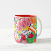 Tasse 2 Couleurs Sucrerie démodée de Noël (Devant droit)