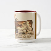 Tasse 2 Couleurs « Suffolk Lady & Vache Red Poll » (Devant droit)