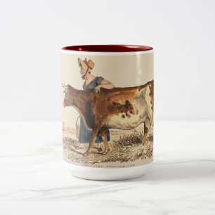Tasse 2 Couleurs « Suffolk Lady & Vache Red Poll »