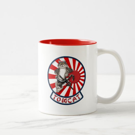 Tasse 2 Couleurs Sundowners de mascotte de F-14 Tomcat (Droit)