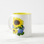 Tasse 2 Couleurs Sunflower et Blue Hydrangea (Devant gauche)
